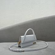 Kitlife Jacquemus Le Chiquito Long white leather top handle bag - 21x10x6cm - 4