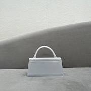 Kitlife Jacquemus Le Chiquito Long white leather top handle bag - 21x10x6cm - 3