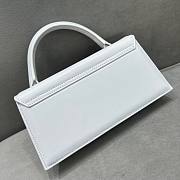 Kitlife Jacquemus Le Chiquito Long white leather top handle bag - 21x10x6cm - 2