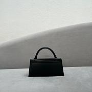 	 Kitlife Jacquemus Le Chiquito Long black leather top handle bag - 21x10x6cm - 4