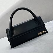 	 Kitlife Jacquemus Le Chiquito Long black leather top handle bag - 21x10x6cm - 3