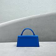 	 Kitlife Jacquemus Le Chiquito Long blue leather top handle bag - 21x10x6cm - 5