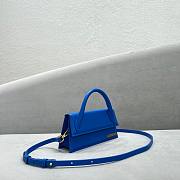 	 Kitlife Jacquemus Le Chiquito Long blue leather top handle bag - 21x10x6cm - 2