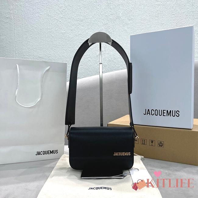 Kitlife Jacquemus Black Le Carinu Leather Shoulder Bag - 19x13x3.5cm - 1