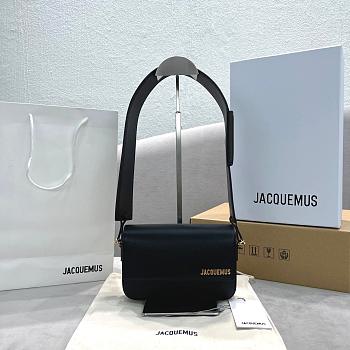 Kitlife Jacquemus Black Le Carinu Leather Shoulder Bag - 19x13x3.5cm