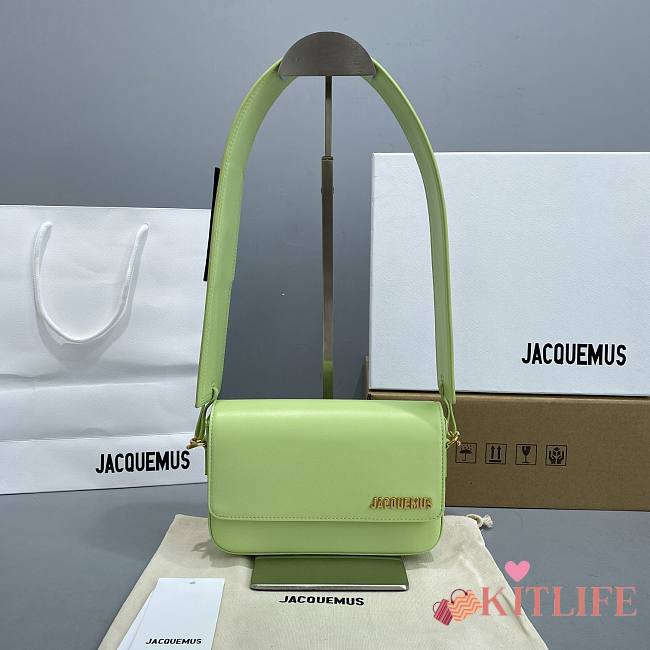	 Kitlife Jacquemus Mint Le Carinu Leather Shoulder Bag - 19x13x3.5cm - 1