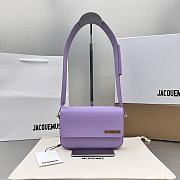 	 Kitlife Jacquemus Purple Le Carinu Leather Shoulder Bag - 19x13x3.5cm - 1