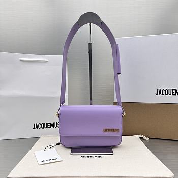 	 Kitlife Jacquemus Purple Le Carinu Leather Shoulder Bag - 19x13x3.5cm