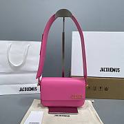 	 Kitlife Jacquemus Pink Le Carinu Leather Shoulder Bag - 19x13x3.5cm - 1