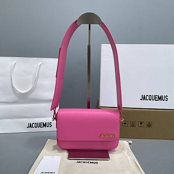 	 Kitlife Jacquemus Pink Le Carinu Leather Shoulder Bag - 19x13x3.5cm