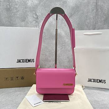 	 Kitlife Jacquemus Light Pink Le Carinu Leather Shoulder Bag - 19x13x3.5cm