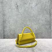 Kitlife Jacquemus Le Chiquito Long yellow leather top handle bag - 21x10x6cm - 5