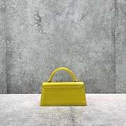 Kitlife Jacquemus Le Chiquito Long yellow leather top handle bag - 21x10x6cm - 3