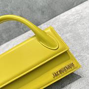 Kitlife Jacquemus Le Chiquito Long yellow leather top handle bag - 21x10x6cm - 2