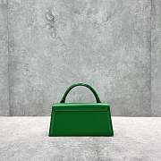 Kitlife Jacquemus Le Chiquito Long green leather top handle bag - 21x10x6cm - 3