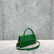 Kitlife Jacquemus Le Chiquito Long green leather top handle bag - 21x10x6cm - 4