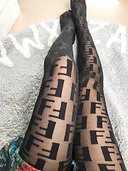 	 Kitlife Fendi TIGHTS Black nylon pantyhose - black/pink - 1