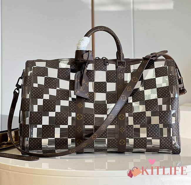 Kitlife louis Vuitton KEEPALL BANDOULIÈRE 50 Monogram Chess coated canvas and PVC - 50 x 29 x 23 cm - 1