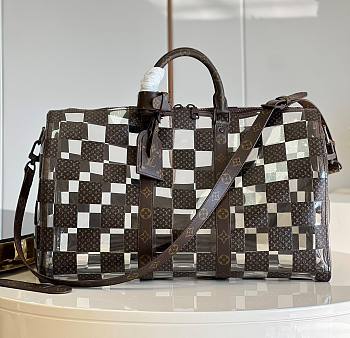 Kitlife louis Vuitton KEEPALL BANDOULIÈRE 50 Monogram Chess coated canvas and PVC - 50 x 29 x 23 cm