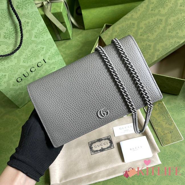 	 Kitlife Gucci GG Marmont small chain bag grey - 20x 12.5x 4cm - 1