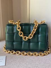 Kitlife Bottega Veneta Chain Cassette Intrecciato-leather bag dark green - 26x18x8cm - 1