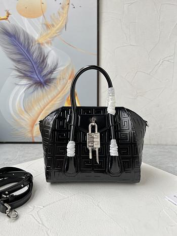 Kitlife Givenchy 4G Antigona Lock black leather top handle bag - 23*27*13cm