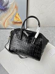 	 Kitlife Givenchy 4G Antigona black leather top handle bag - 28cm - 2