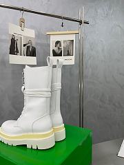 	 Kitlife Bottega Veneta Lug Laced Up Boots White Calfskin Leather - 4