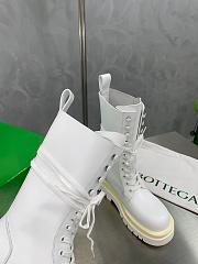 	 Kitlife Bottega Veneta Lug Laced Up Boots White Calfskin Leather - 3