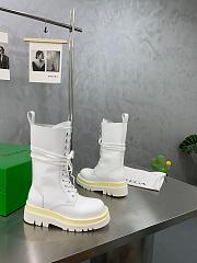 	 Kitlife Bottega Veneta Lug Laced Up Boots White Calfskin Leather - 2