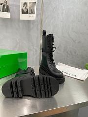 	 Kitlife Bottega Veneta Lug Laced Up Boots Black Calfskin Leather - 5