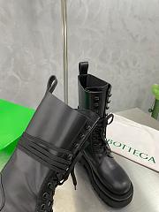 	 Kitlife Bottega Veneta Lug Laced Up Boots Black Calfskin Leather - 3