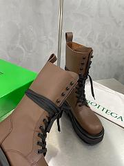 	 Kitlife Bottega Veneta Lug Laced Up Boots Brown Calfskin Leather - 4