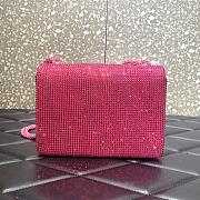 	 KITLIFE VALENTINO PINK CHAIN AND RHINESTONE EMBROIDERED ONE-STUD SMALL BAG - W19xH14xD11 cm - 2