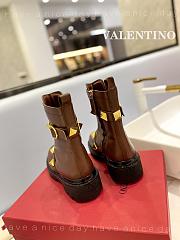 Kitlife Valentino Garavani Roman Stud leather brown boots - 3
