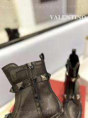 Kitlife Valentino Garavani Roman Stud leather black silver boots - 2