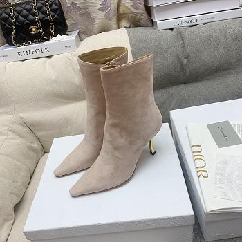 Kitlife Dior Heeled Ankle Suede Nude Boots