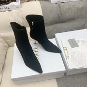 	 Kitlife Dior Heeled Ankle Suede Black Boots - 4