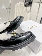 Kitlife DIOR CODE LOAFER Black Brushed Calfskin and White Shearling Black - 5