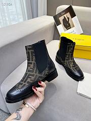 Kitlife Fendi Chelsea Ankle Boots FF fabric Green - 2