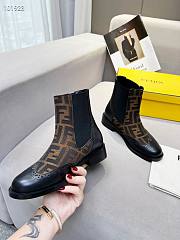 	 Kitlife Fendi Chelsea Ankle Boots FF fabric brown - 4