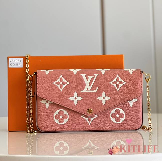 Kitlife Louis Vuitton Pochette Félicie Chain Bag Three-Piece Trianon Pink Cream - 21 x 12 x 3 cm - 1