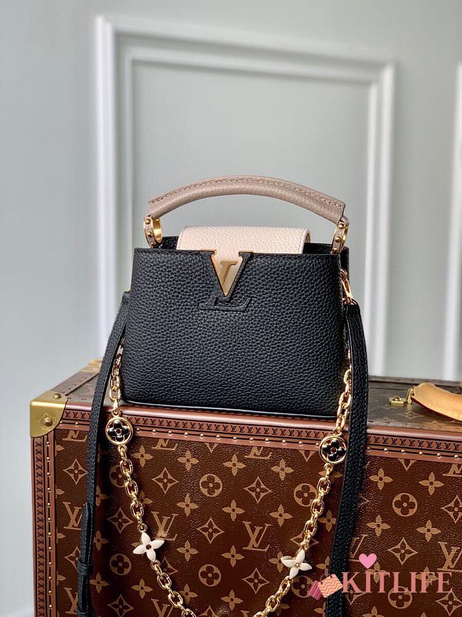 Kitlife Louis Vuitton CAPUCINES BB Black Taurillon leather with chain - 21 x 14 x 8cm - 1