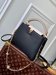 	 Kitlife Louis Vuitton CAPUCINES PM Black Taurillon leather with chain - 27 x 18 x 9cm - 2