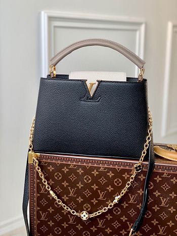 	 Kitlife Louis Vuitton CAPUCINES MM Black Taurillon leather with chain - 31.5 x 20 x 11 cm