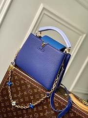 	 Kitlife Louis Vuitton CAPUCINES PM Blue Taurillon leather with chain - 27 x 18 x 9cm - 2