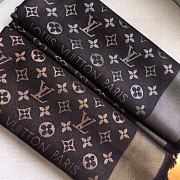 Kitlife Louis Vuitton Black Monogram Silk/Wool Shawl Scarf - 140x140xcm - 2
