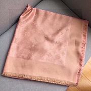 Kitlife Louis Vuitton Pink Monogram Silk/Wool Shawl Scarf - 140x140xcm - 5