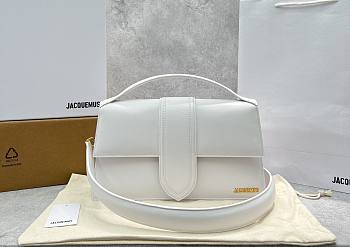 	 Kitlife Jacquemus Bamnino Crossbody Bag Smooth White Leather - 34x7x20cm