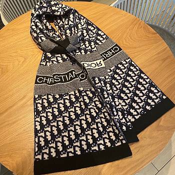 	 Kitlife Dior Cashmere Oblique Black Scarf - 30*200cm